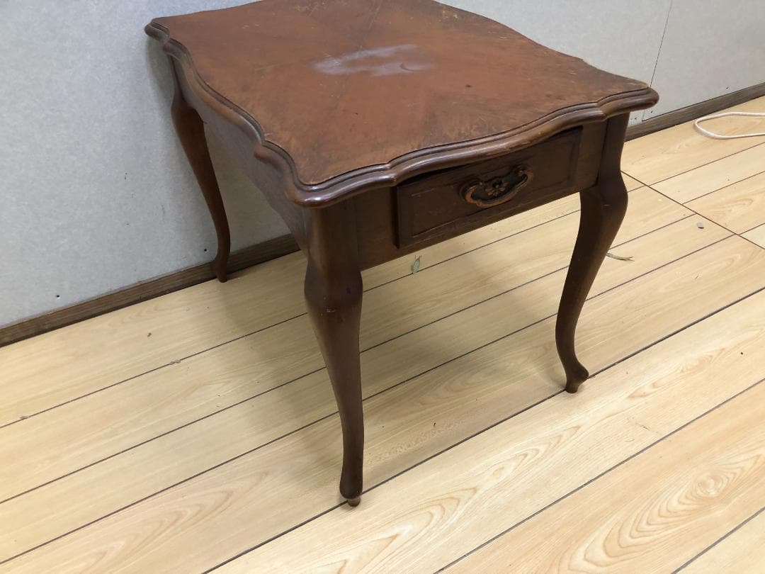 【マルニ木工】 猫脚 サイドテーブル 引き出し付 オールドマルニ 250402-