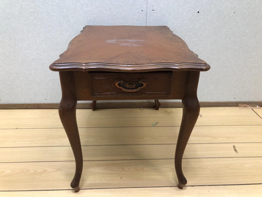 【マルニ木工】 猫脚 サイドテーブル 引き出し付 オールドマルニ 250402-