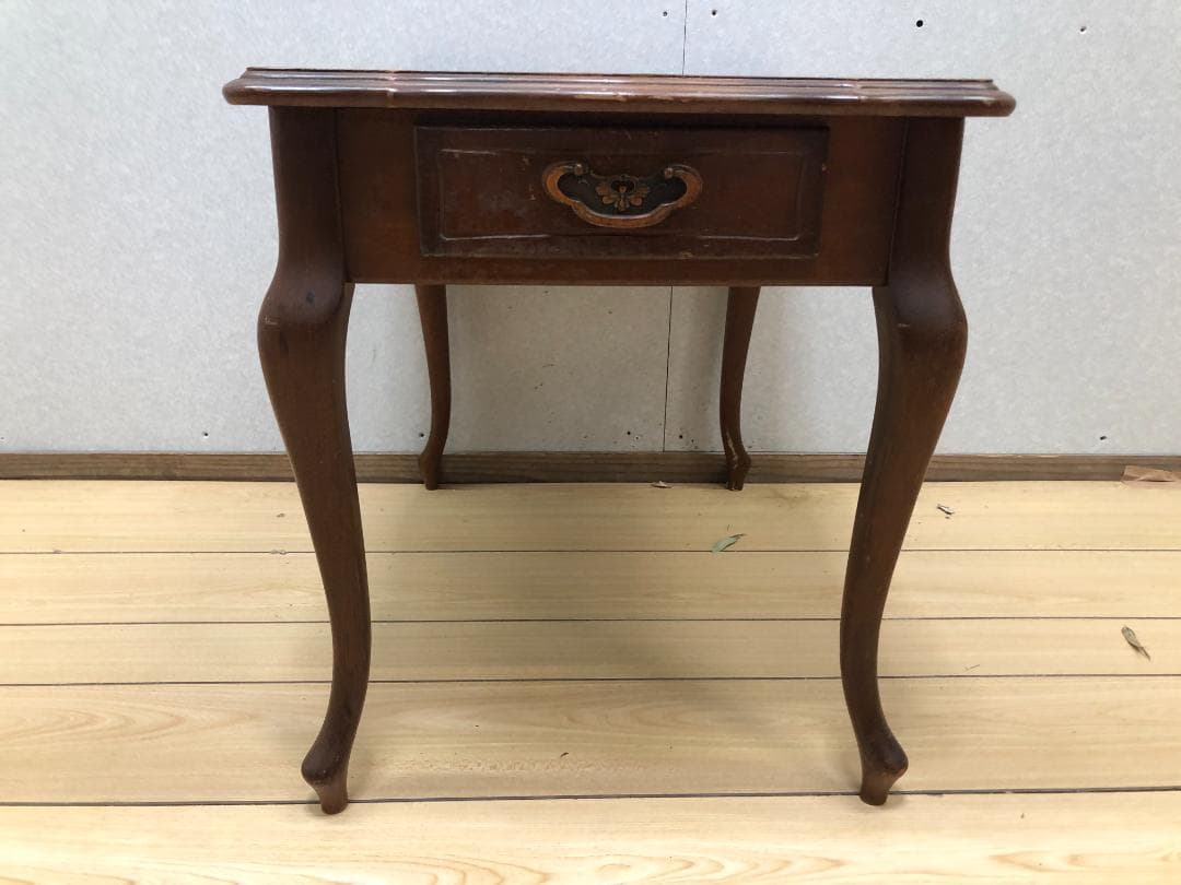 【マルニ木工】 猫脚 サイドテーブル 引き出し付 オールドマルニ 250402-