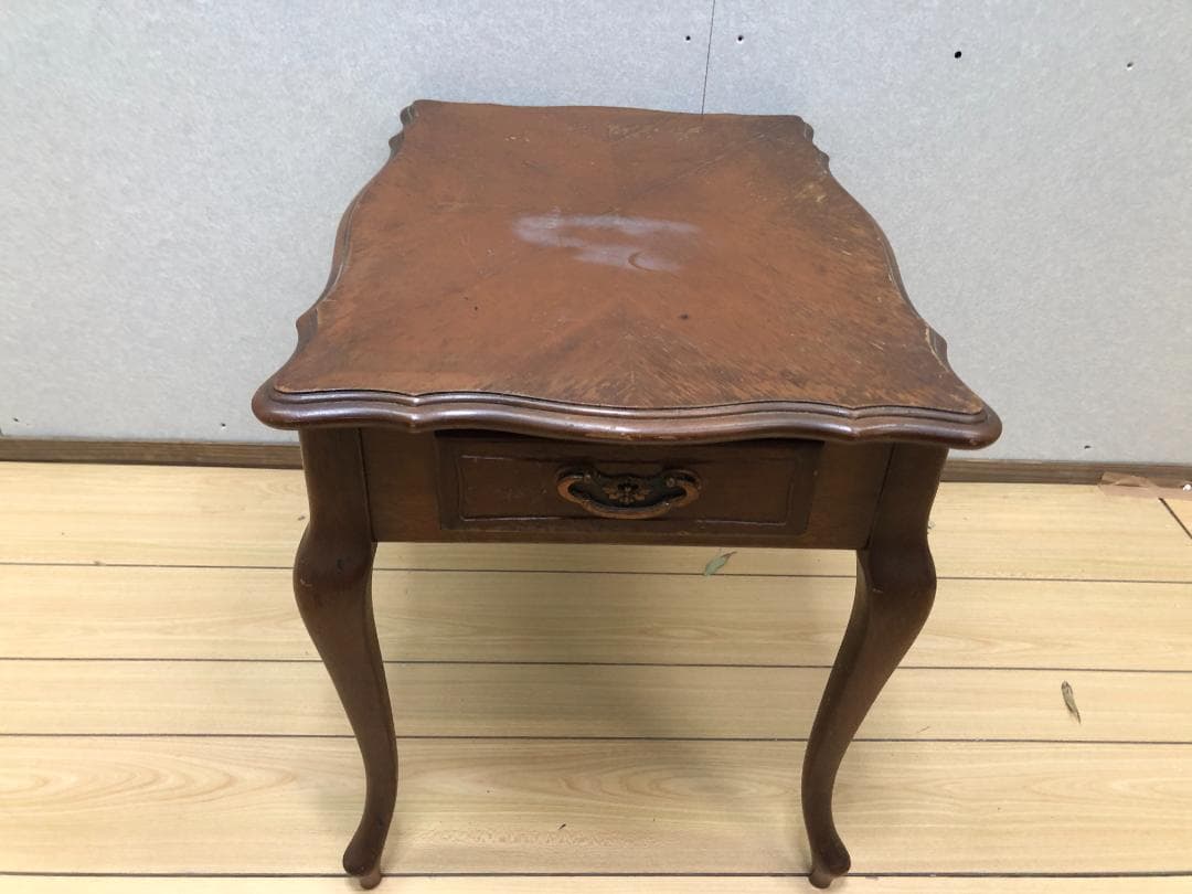 【マルニ木工】 猫脚 サイドテーブル 引き出し付 オールドマルニ 250402-