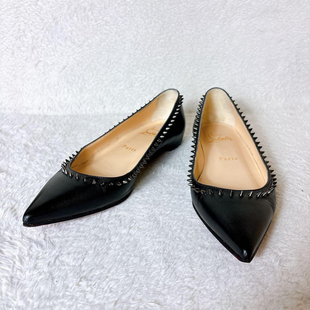 Christian Louboutin スタッズ フラット パンプス シューズ