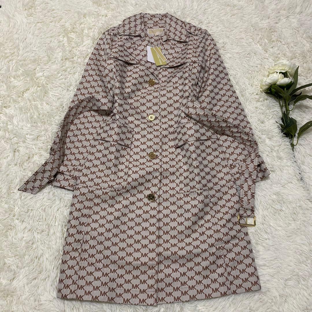 新品【MICHAEL KORS】 トレンチコート 総柄 MK柄 ベルト付き