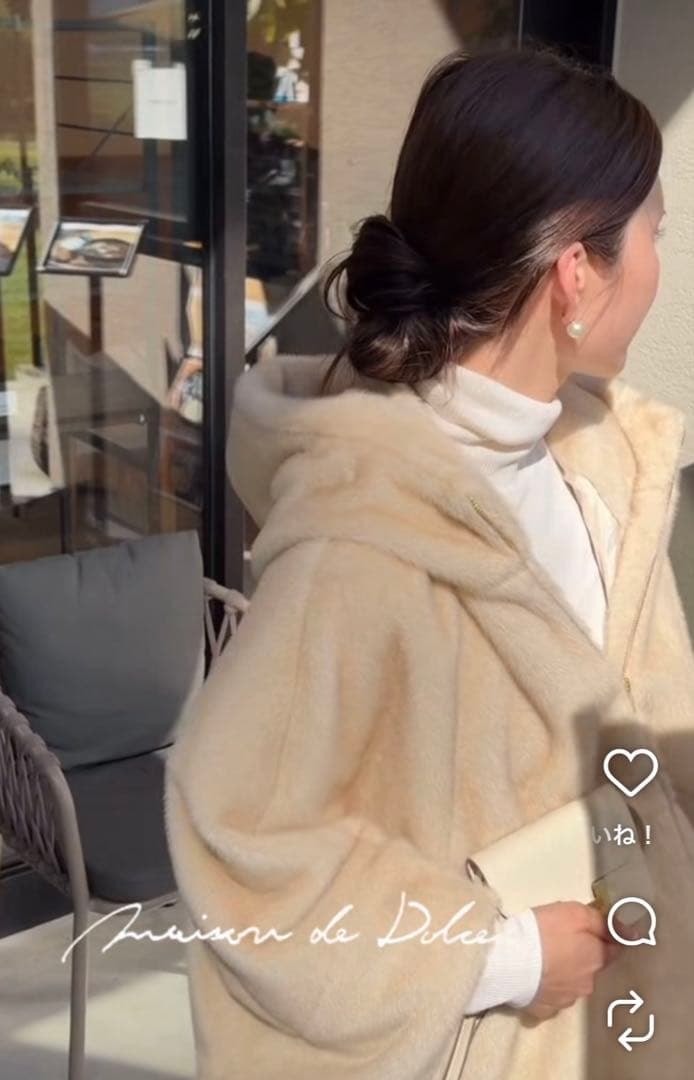 新品　未使用品maison de Dolce. テディポンチョ