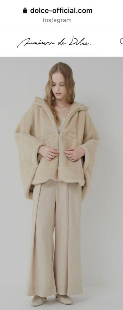 新品　未使用品maison de Dolce. テディポンチョ