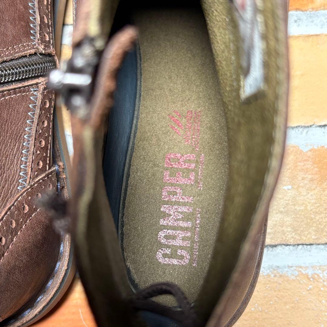 カンペール　ショートブーツ　PEU　STICH　サイドジップ　３９