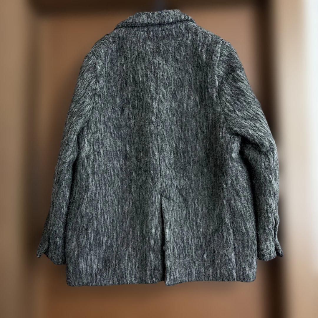 BASEMENT online モヘアシャギージャケットコート　グレー