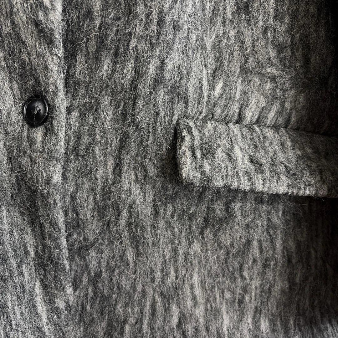 BASEMENT online モヘアシャギージャケットコート　グレー