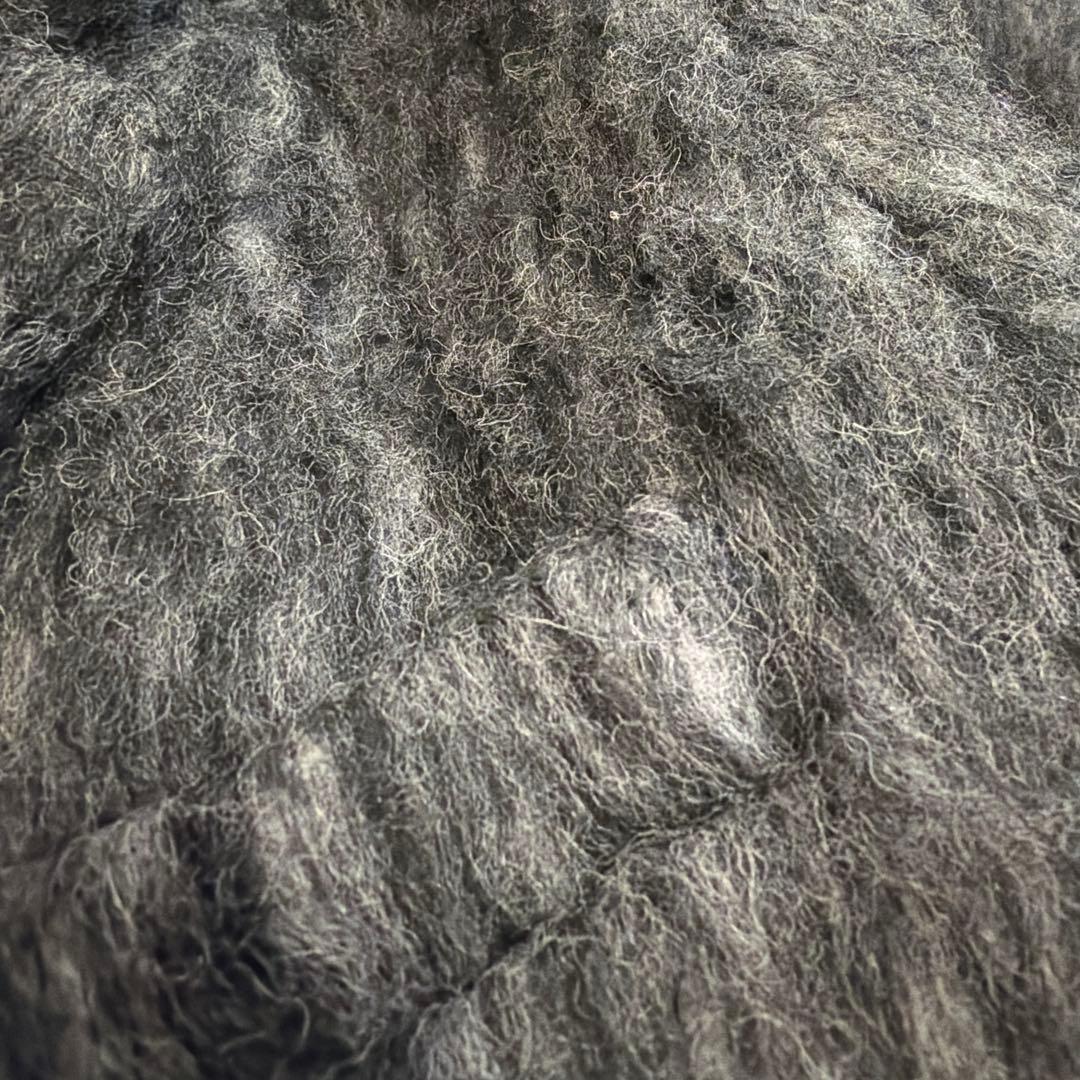 BASEMENT online モヘアシャギージャケットコート　グレー