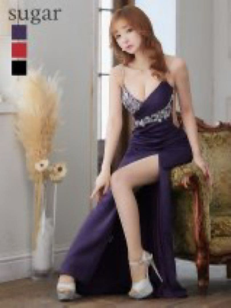 sugar パープル スリットドレス