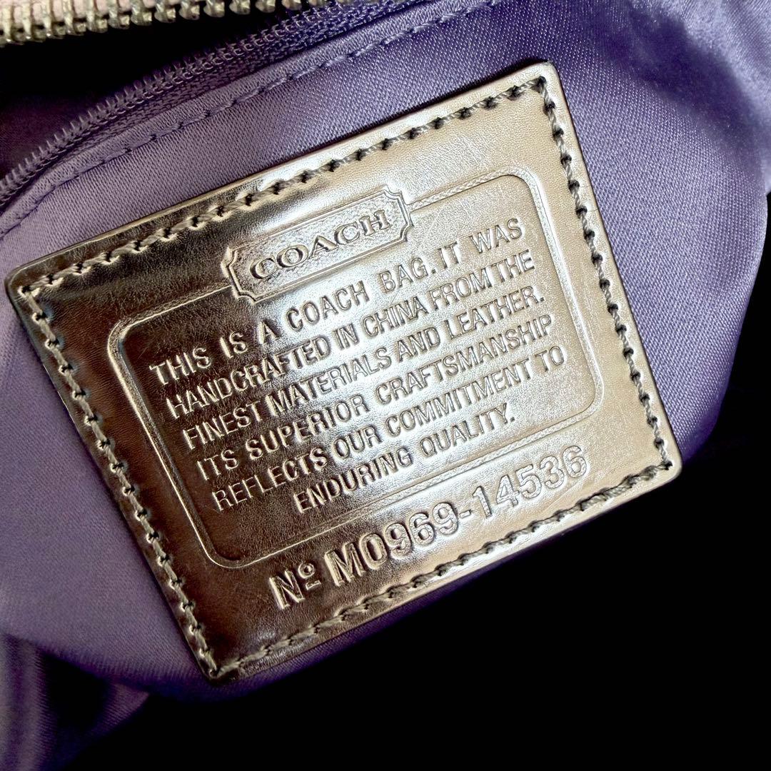 COACH コーチ パピー トートバッグ スパンコール ピンク A4収納可 ロゴ