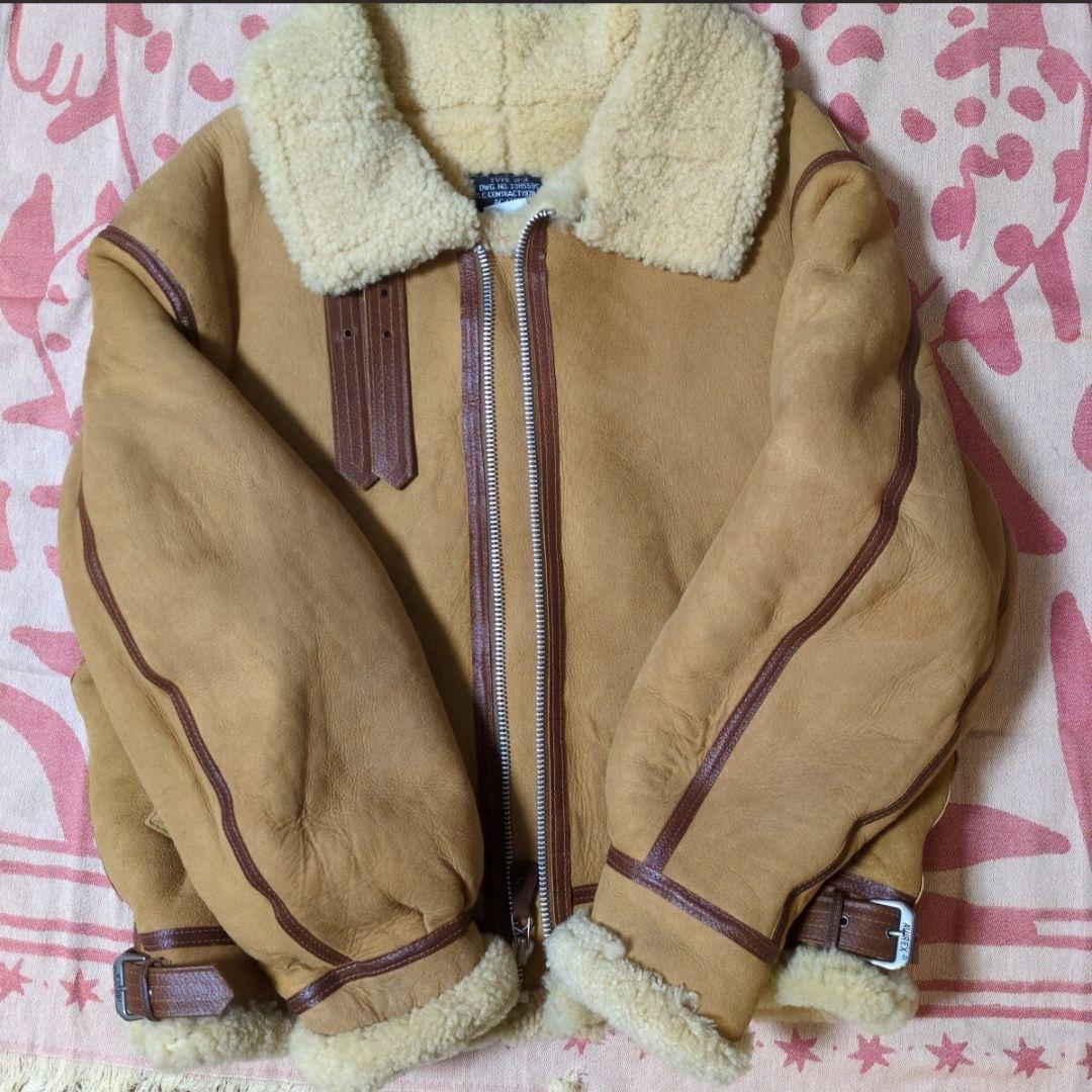 希少カラーアビレックスAVIREX TYPE B-3 ムートンシープスキン羊皮