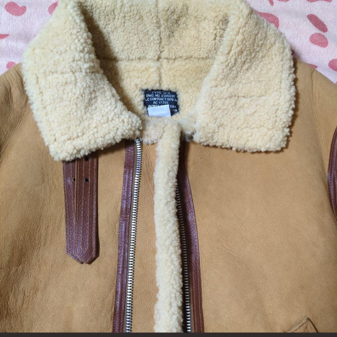 希少カラーアビレックスAVIREX TYPE B-3 ムートンシープスキン羊皮