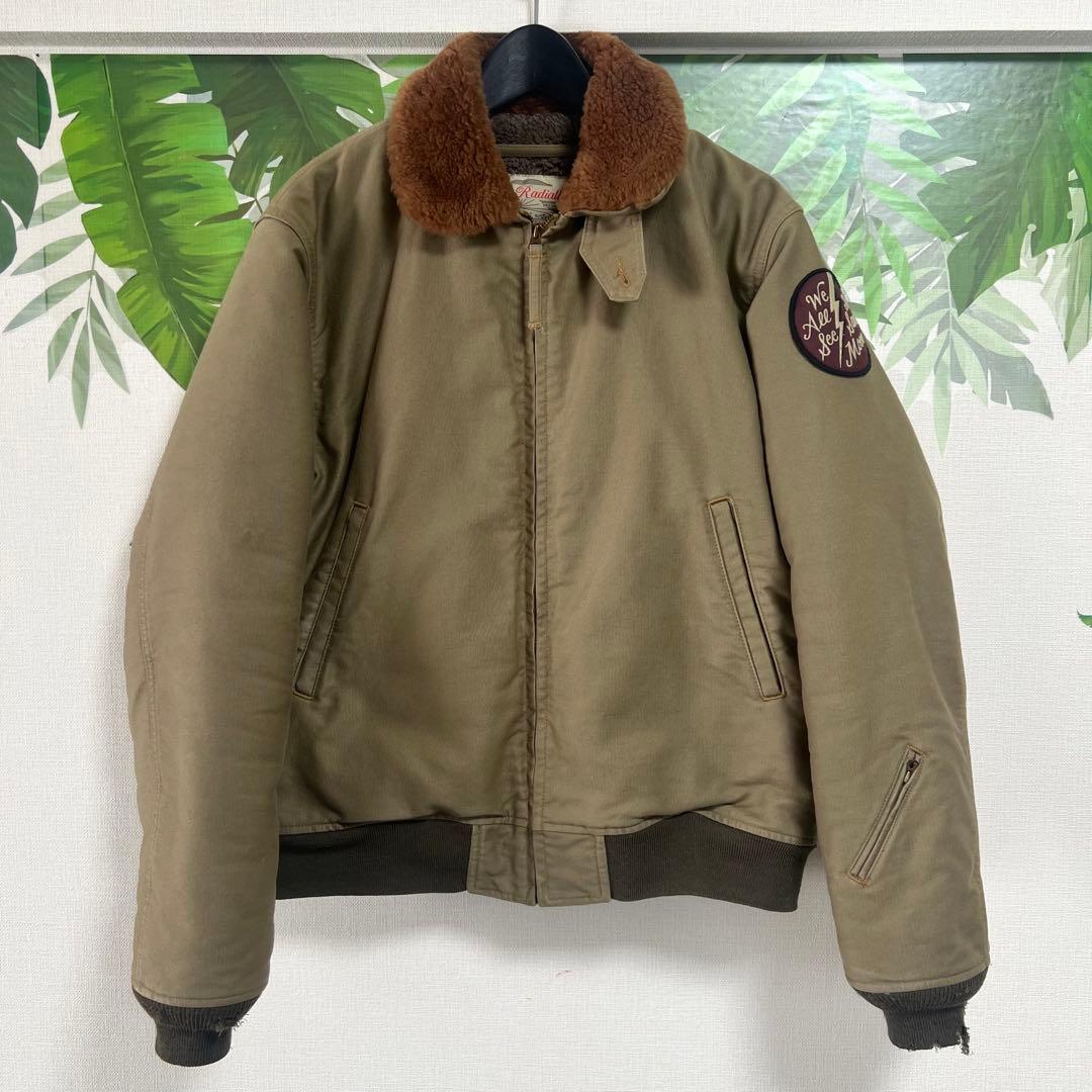 RADIALL フライトジャケット 襟ボア ブルゾン ミリタリー ワーク 裏起毛