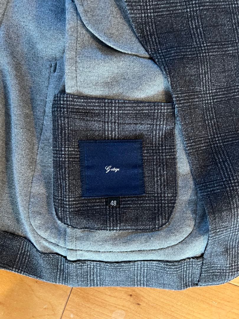 J、ジーステージのグレー系 チェック柄 スーツ セット