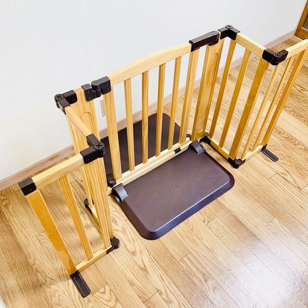 日本育児 おくだけドアーズWoody Lサイズ 木製 自立式 ベビーゲート