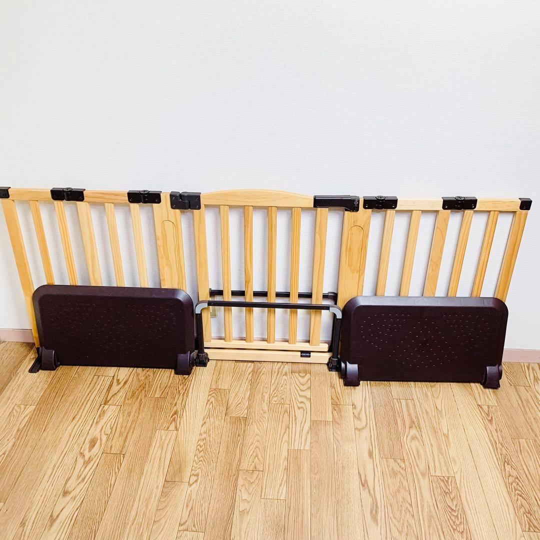日本育児 おくだけドアーズWoody Lサイズ 木製 自立式 ベビーゲート