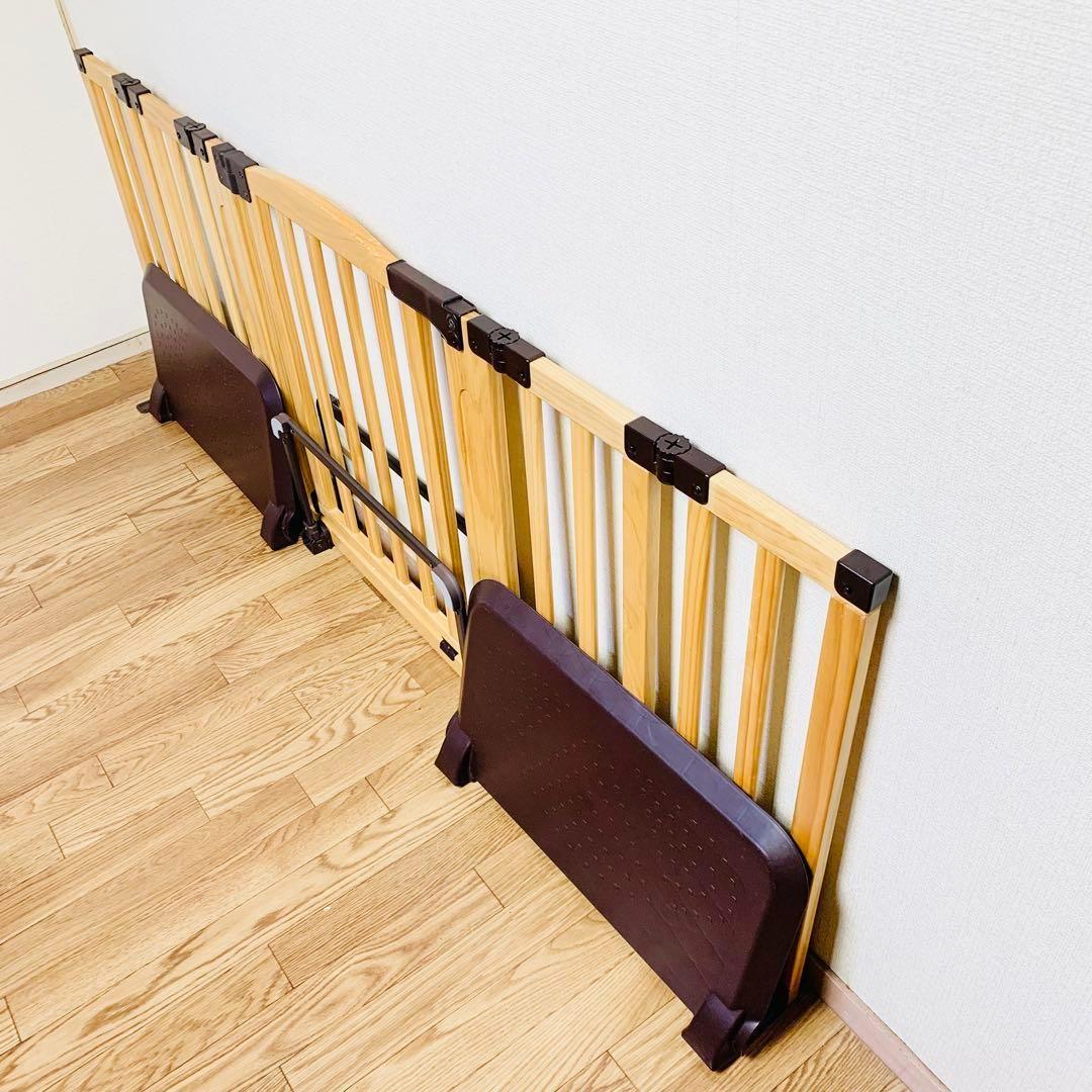 日本育児 おくだけドアーズWoody Lサイズ 木製 自立式 ベビーゲート