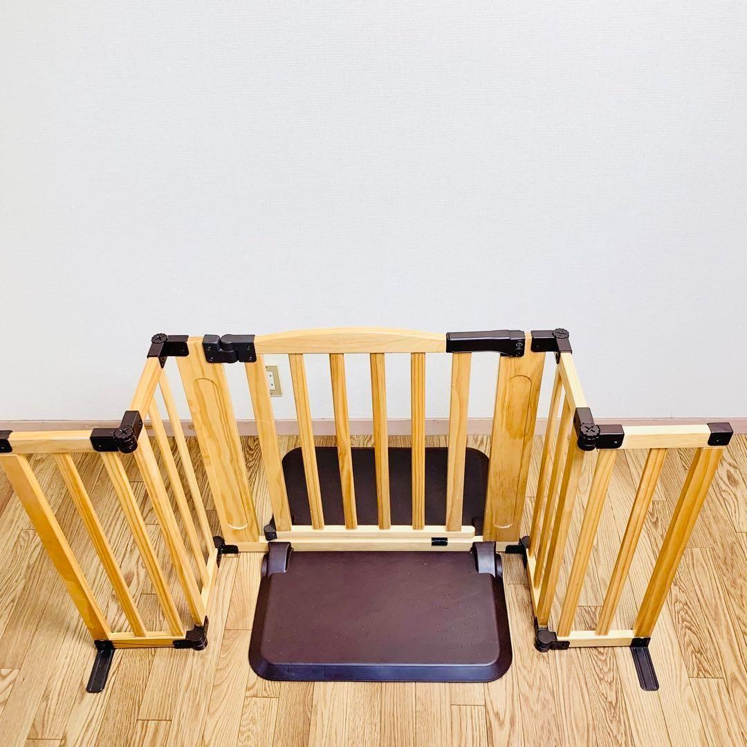 日本育児 おくだけドアーズWoody Lサイズ 木製 自立式 ベビーゲート