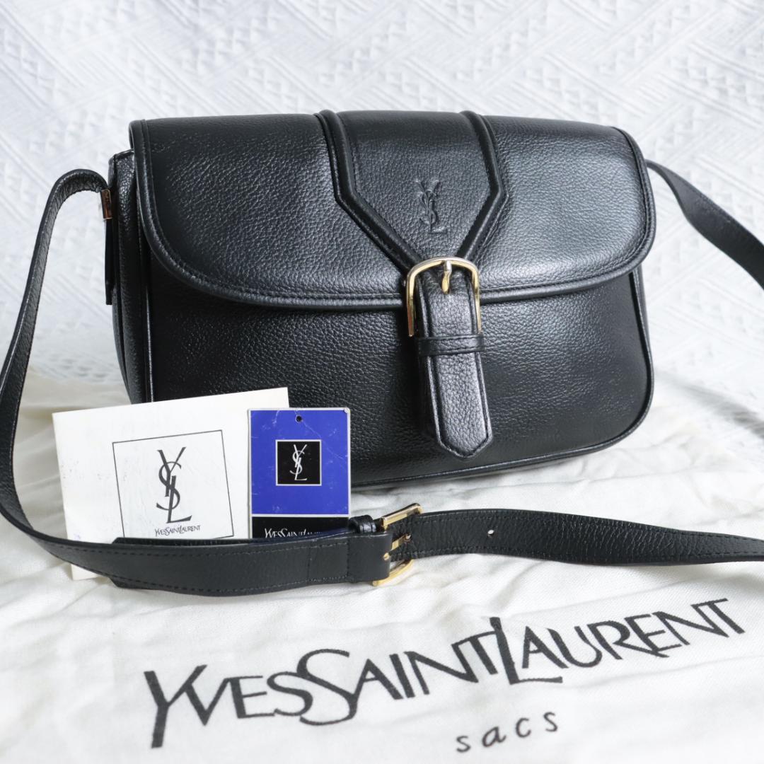【専用】イヴサンローラン　YSLレザーショルダーバッグ　ブラック