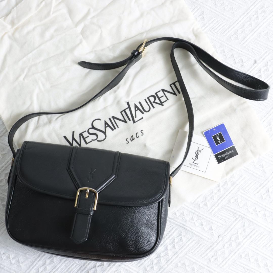 【専用】イヴサンローラン　YSLレザーショルダーバッグ　ブラック