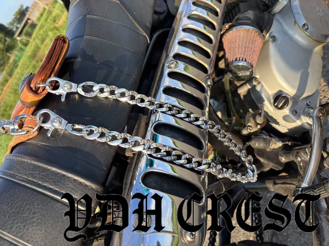 バイカー必須　ウォレット用プレーン　シルバーチェーン　TYPE1　QBKL011