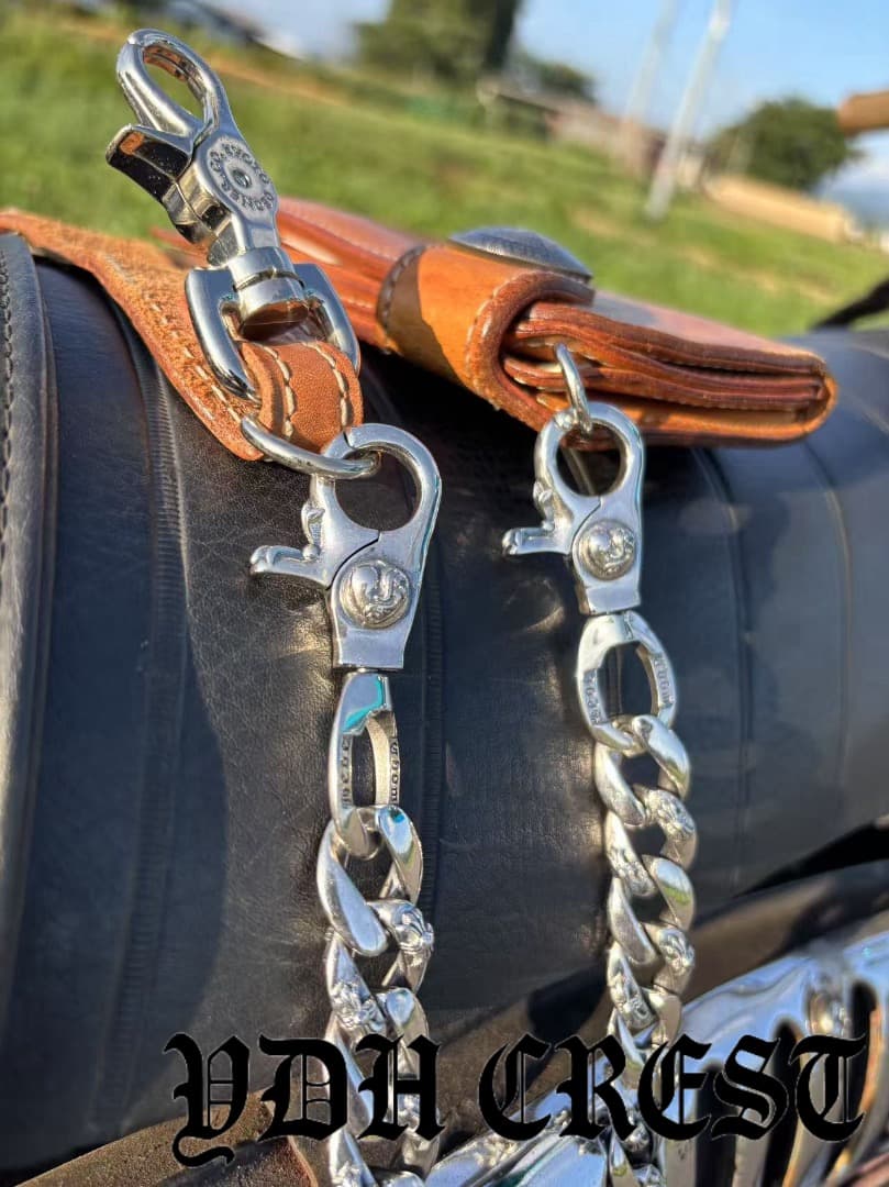 バイカー必須　ウォレット用プレーン　シルバーチェーン　TYPE1　QBKL011