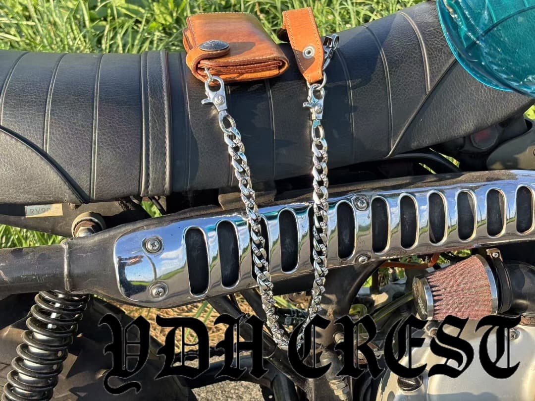 バイカー必須　ウォレット用プレーン　シルバーチェーン　TYPE1　QBKL011