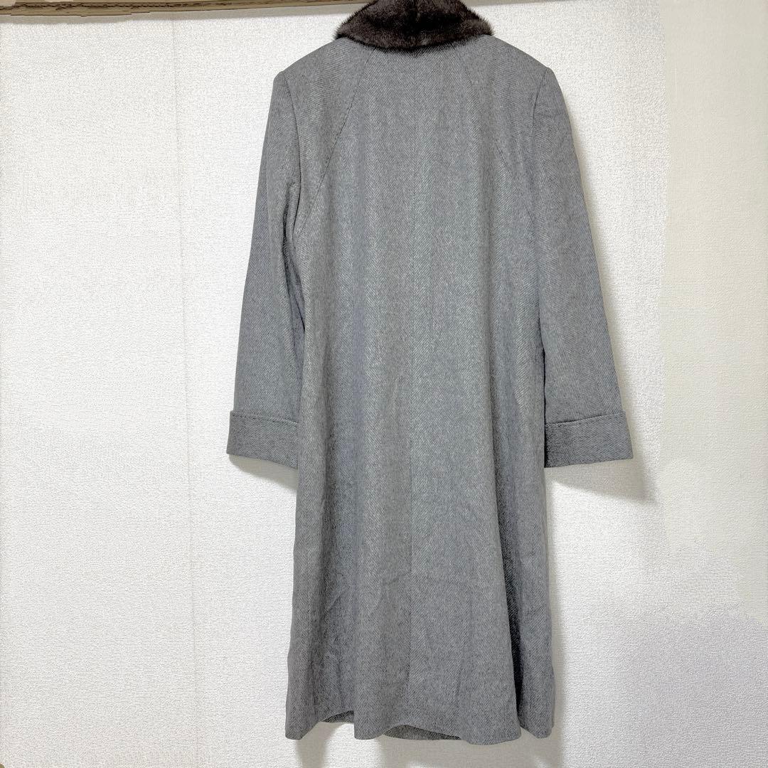 【極美品】ゼニア レリアン カシミヤ100 ロングコート ヘリンボーン ミンク