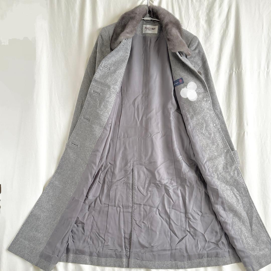 【極美品】ゼニア レリアン カシミヤ100 ロングコート ヘリンボーン ミンク