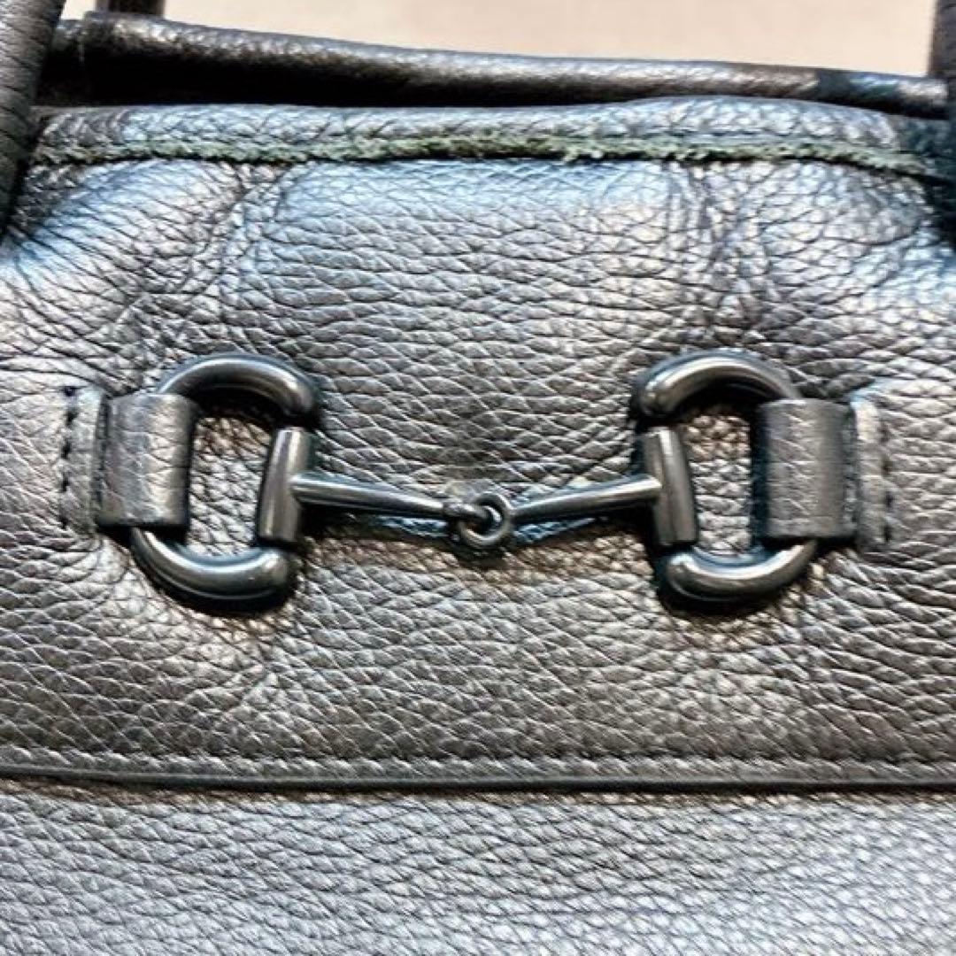 【美品】ear PAPILLONNER 牛革/2WAY ビットトートバッグ　黒