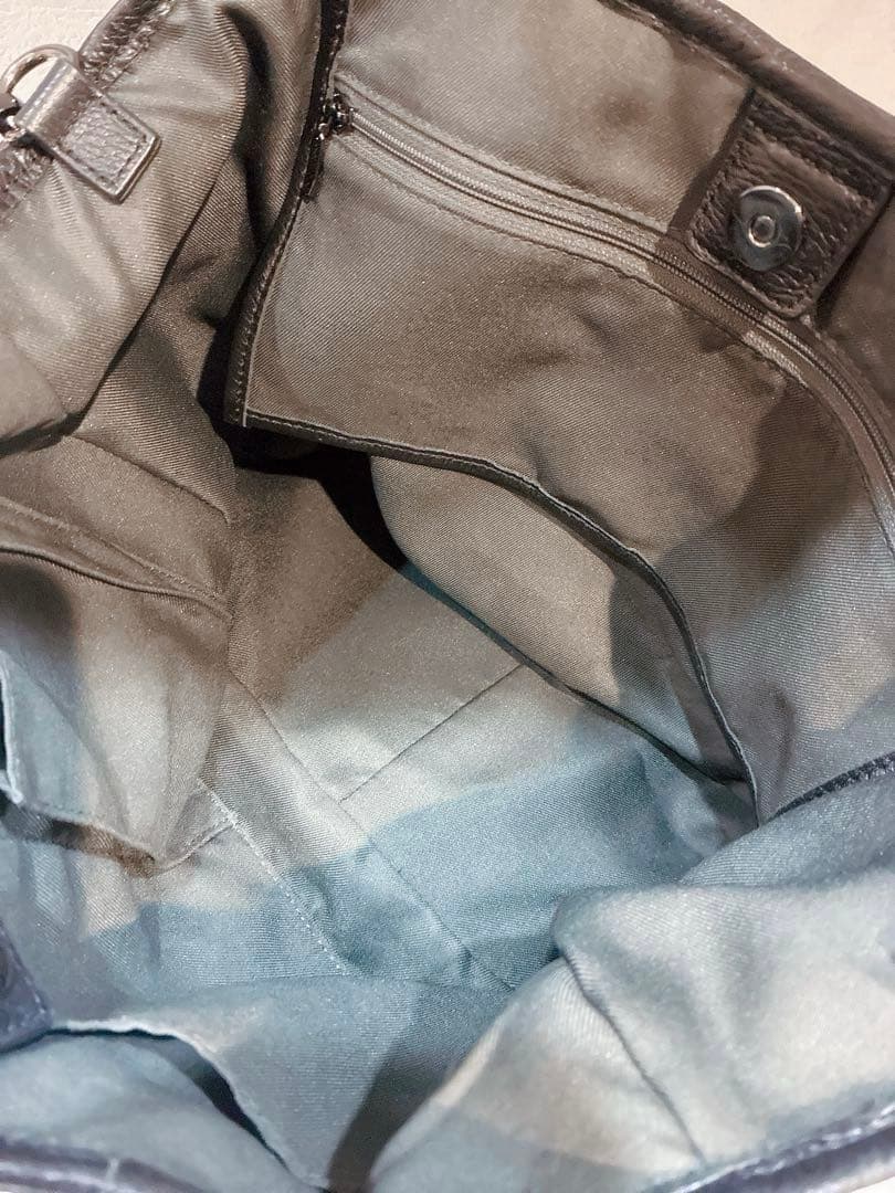 【美品】ear PAPILLONNER 牛革/2WAY ビットトートバッグ　黒