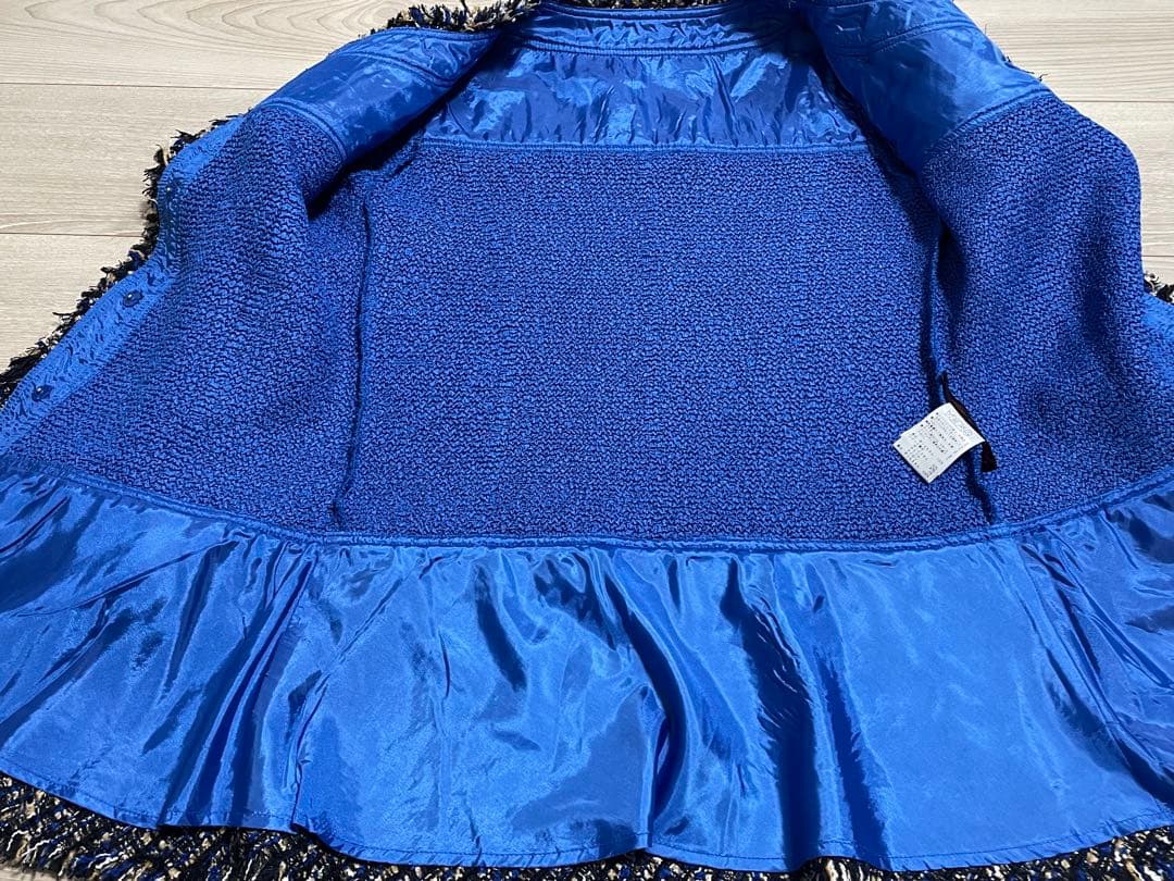 ノコオーノ NOKO OHNO ビジュープリーツツイード ノーカラージャケット