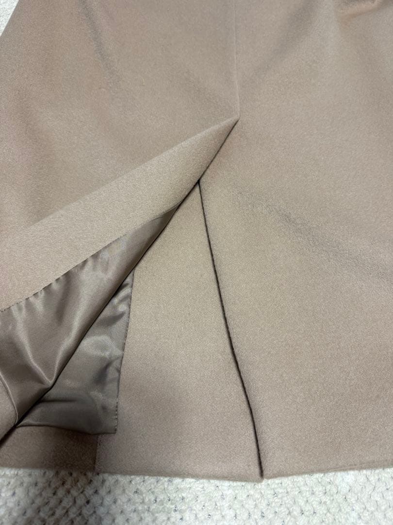 アンタイトルカシミヤベージュ ノーカラー コート☆美品☆