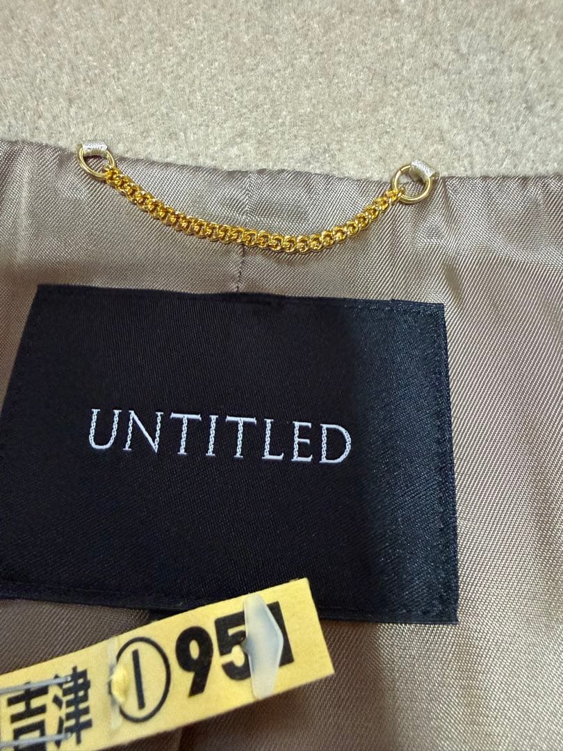 アンタイトルカシミヤベージュ ノーカラー コート☆美品☆