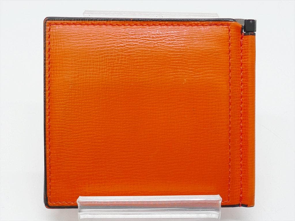 [3422]　良品　＊ヴァレクストラ＊　マネークリップ付き　折財布