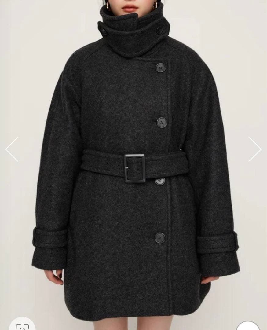 SLY スタンドネック ミデコート T.GRY