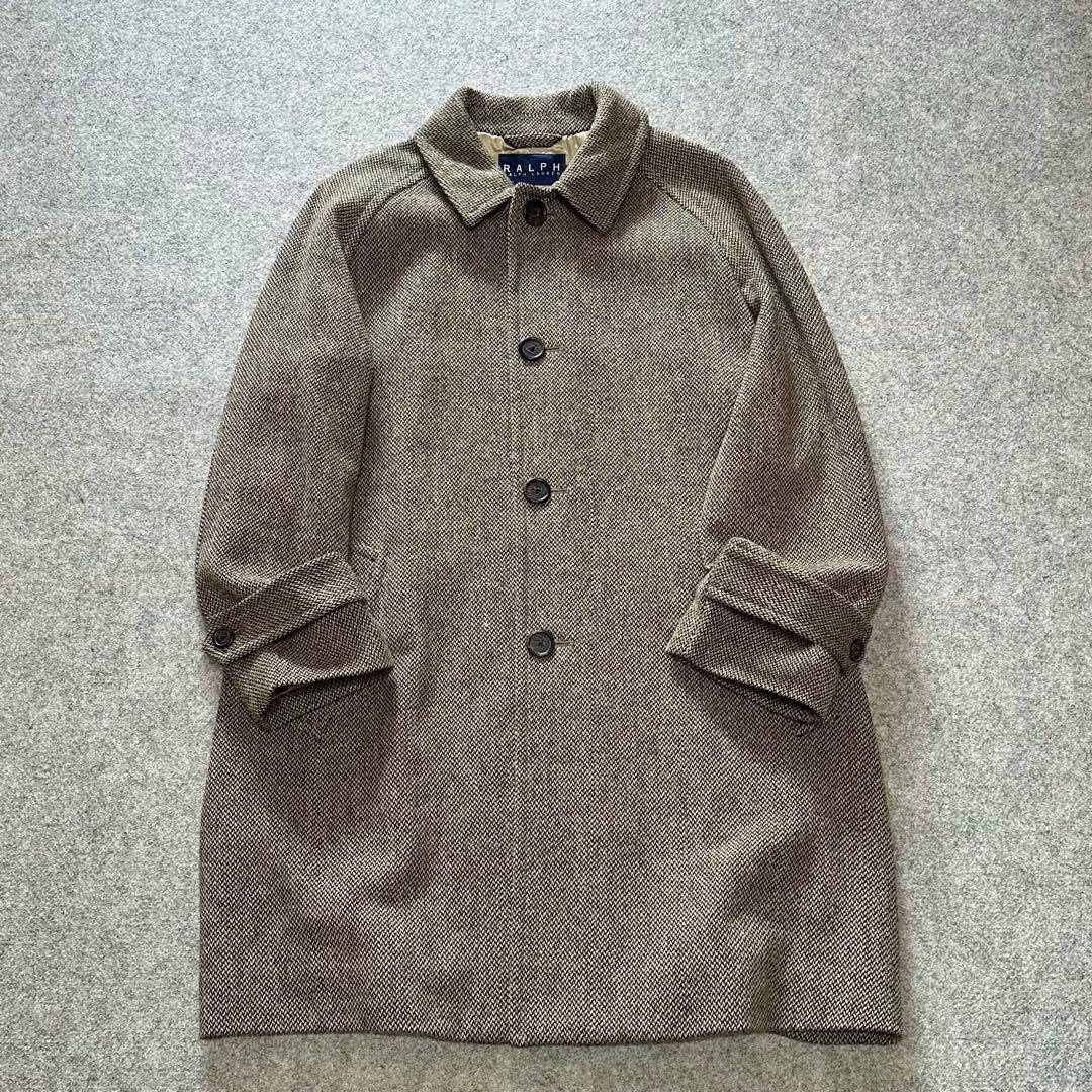 ラルフローレン【“メランジ”ツイード／チンストラップ】2wayステンカラーコート