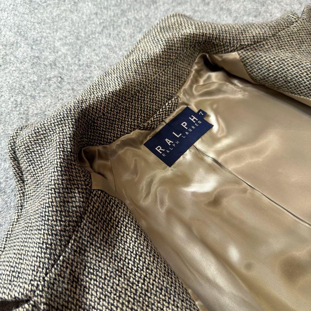 ラルフローレン【“メランジ”ツイード／チンストラップ】2wayステンカラーコート