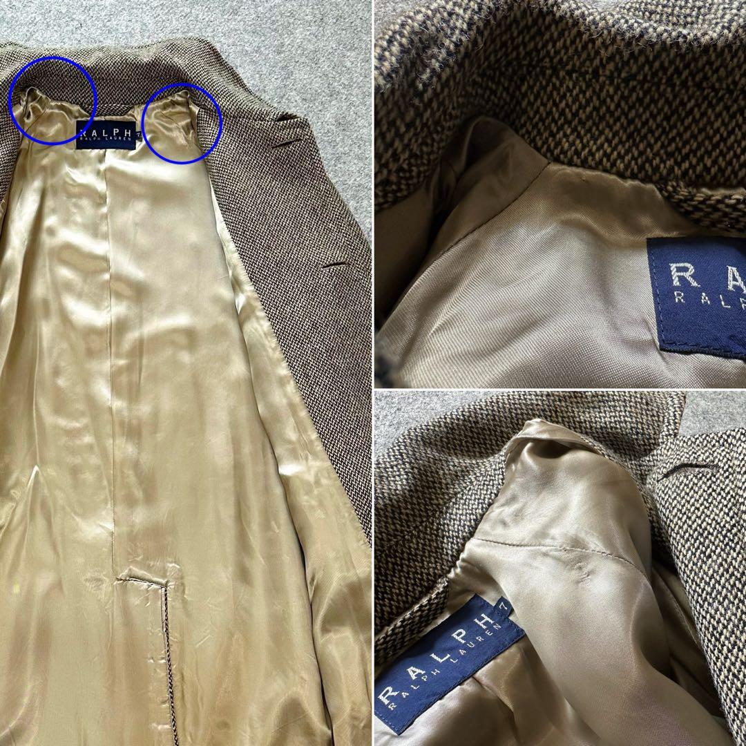 ラルフローレン【“メランジ”ツイード／チンストラップ】2wayステンカラーコート