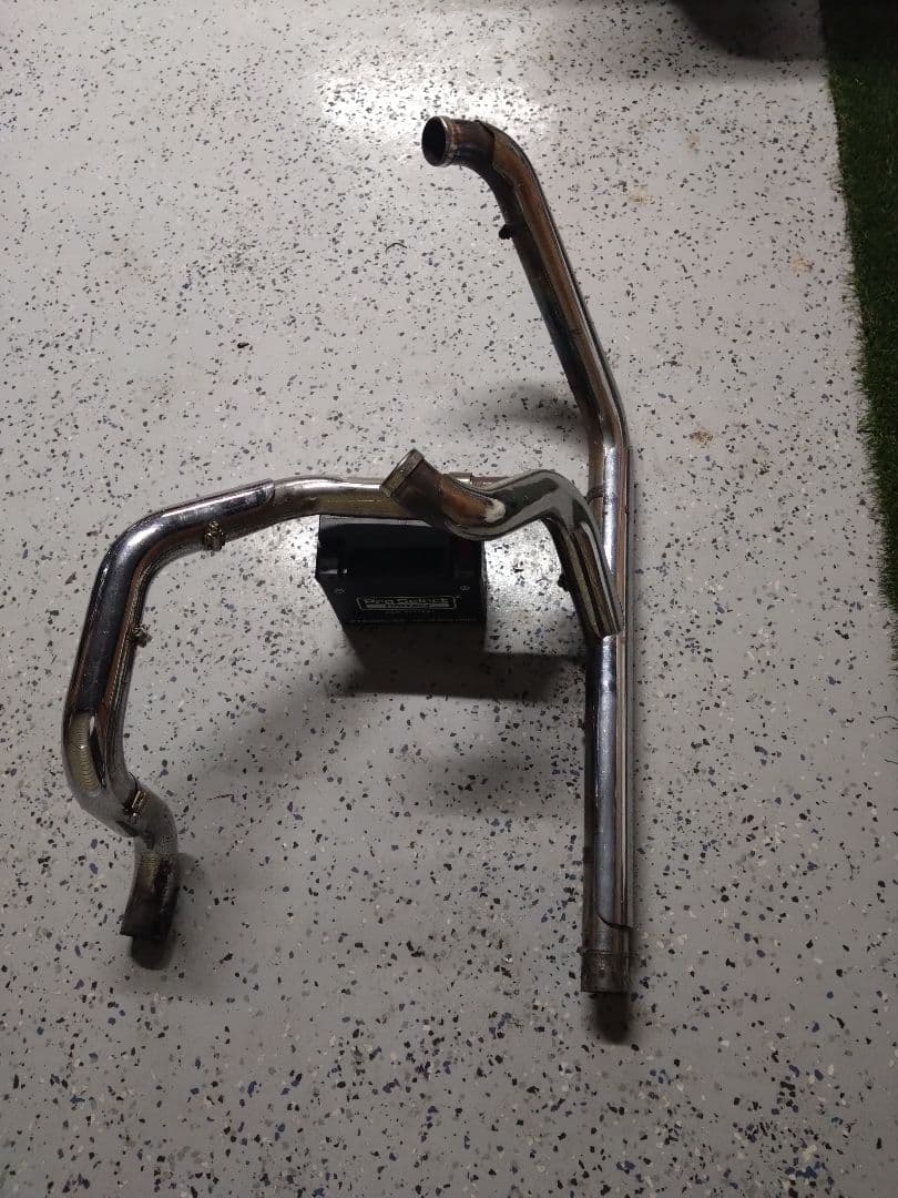 ハーレーFLSTCエボ２本出しマフラー エキパイ