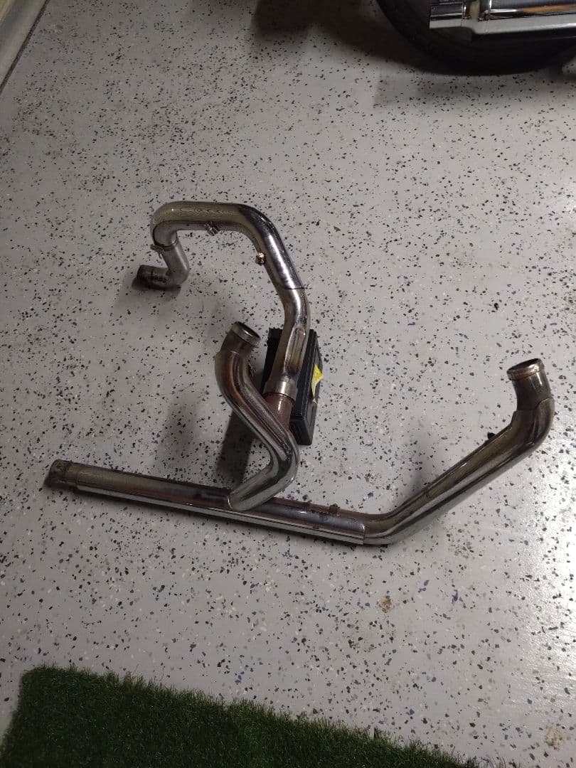 ハーレーFLSTCエボ２本出しマフラー エキパイ