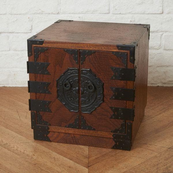 93698★欅 和箪笥 小箪笥 鉄金具 チェスト 船箪笥 整理タンス