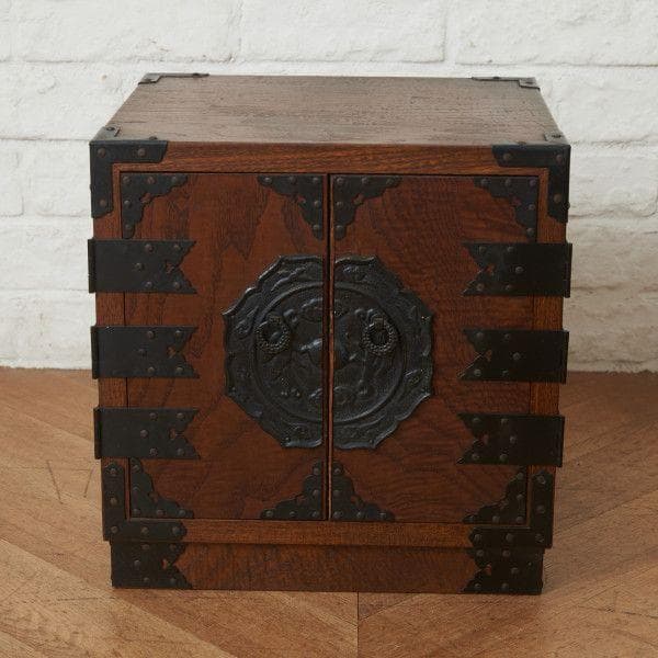 93698★欅 和箪笥 小箪笥 鉄金具 チェスト 船箪笥 整理タンス