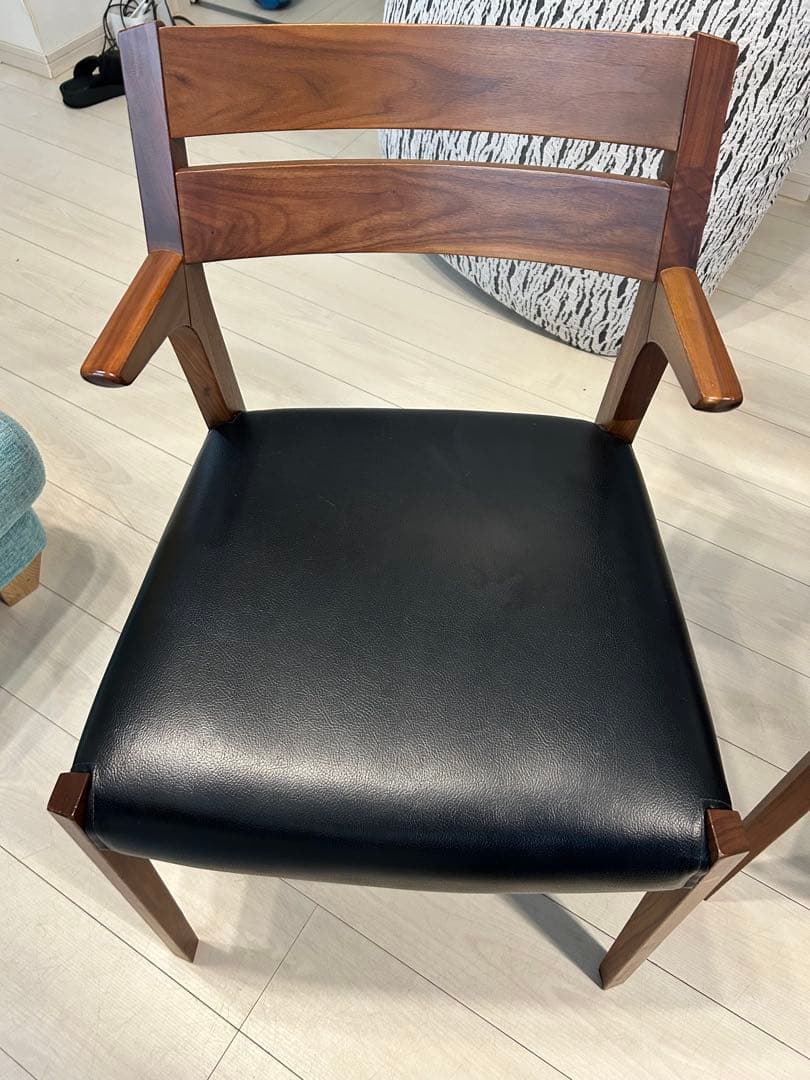 ダイニングチェア (半肘付き) 「シネマ」オーク色 PVC 大塚家具　2脚