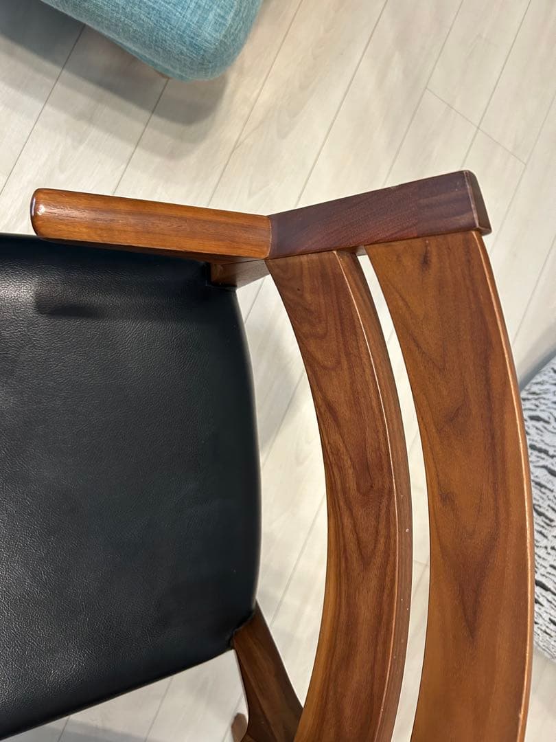 ダイニングチェア (半肘付き) 「シネマ」オーク色 PVC 大塚家具　2脚