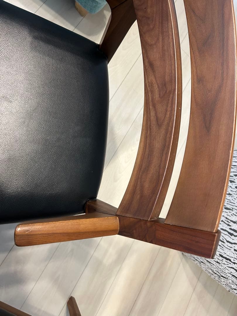 ダイニングチェア (半肘付き) 「シネマ」オーク色 PVC 大塚家具　2脚