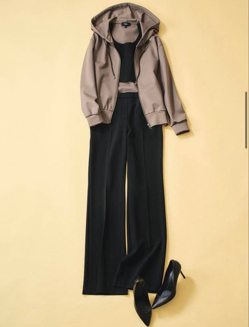 極美品 S セオリー ジップアップパーカー スウェット ジャージー フーディー