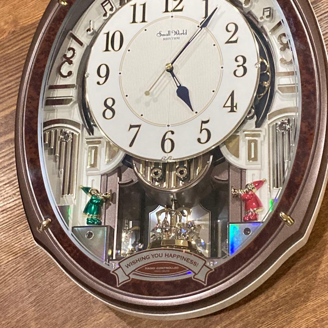 【美品】RHYTHMスモールワールドアルディ 4MN545RH23 からくり時計