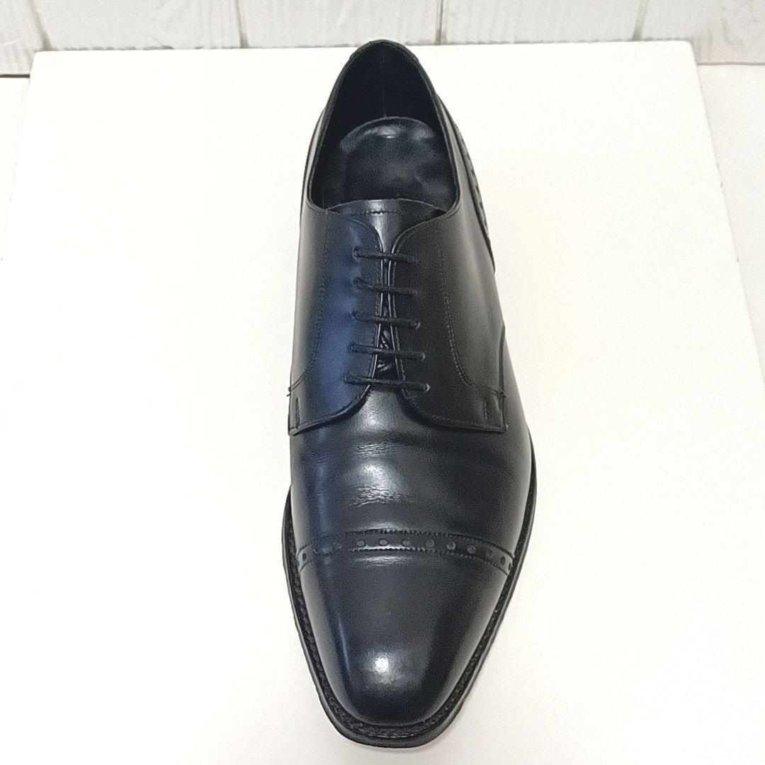 美品★CHEANEY　チーニー　ガラスレザー　外羽根　ストレートチップ　ブラック