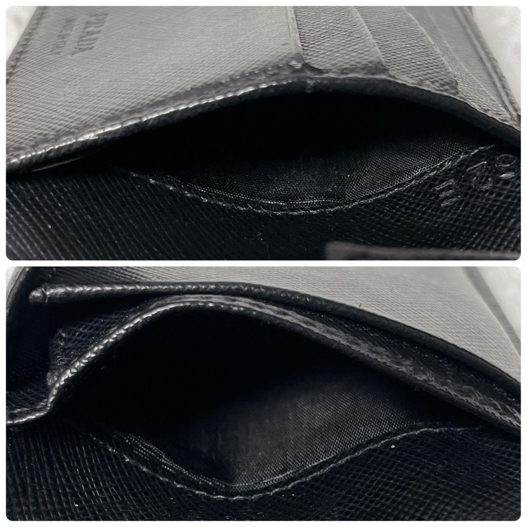 近年✨プラダ 二つ折り財布 コンパクト財布 小銭入れ付き サフィアーノレザー